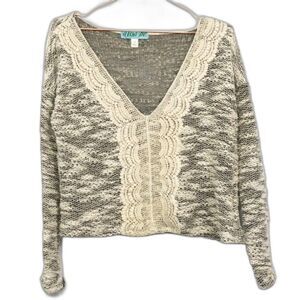 Francesca’s Cropped Top Doily Lace Accents Like New Condition Small